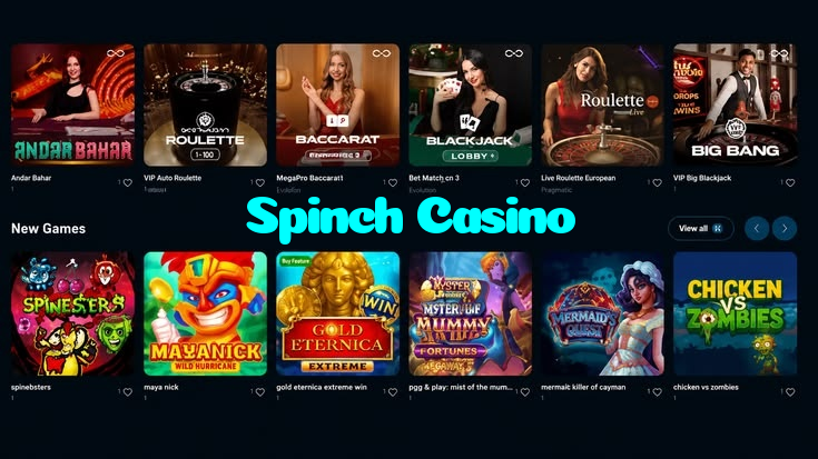 Spinch Casino casino presented on mobile device in Pakistan with slots and live games